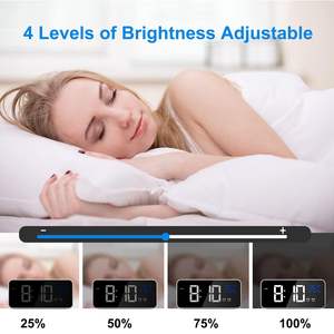 الصمام الرقمي Wecker Digitaluhr Mit temeraturanizeige Tragbarer spiegelalarmen 2 Alarmen USB من Stunden ساعة منبه رقمية - Product Image 5