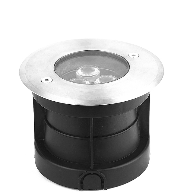 Outdoor IP67 Driveway Round Aluminum Recessed Buried LED Light 3500K Warm White Dimmable Landscape Garden DC24V 6W