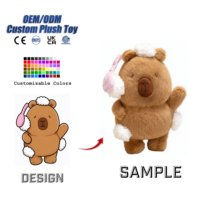 Peluche Capybara Personnalisée Mignonne, Jouet en Peluche Kawaii avec Tenues et Accessoires, Couleurs Personnalisables, Anti-Stress pour Enfants