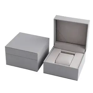 Watch box PU spot leather square can be printed LOGO table box packaging box