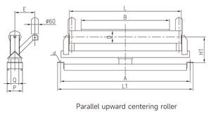 โครงเหล็กและตลับลูกปืนปิดผนึกประเภทต่างๆแรงเสียดทานด้านบนแบน Self-aligning idler สำหรับสายพานลำเลียง - Product Image 2