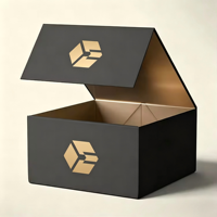 Emballage personnalisé de qualité supérieure, boîte noire personnalisée, emballage d'expédition en carton rigide pour bougies de luxe, boîte cadeau pliante magnétique