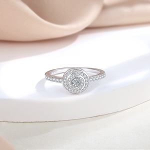 Vente flash Bague de fiançailles en argent sterling 925 Bague de mariage ovale en grappe pour femmes Accent de diamant pour les fêtes - Product Image 2