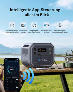 สถานีไฟฟ้าพกพา ABOK US EU รุ่น Local Stock 2500W LiFePO4 ความจุ 2160Wh พร้อมระบบชาร์จเร็วแบบ Dual MPPT สำหรับสำรองไฟบ้าน - Product Image 4