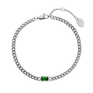 Bracelet en acier inoxydable véritable avec perles argentées pour femme, bijou tendance en chaîne, idée cadeau pour fiançailles ou anniversaire - Product Image 4