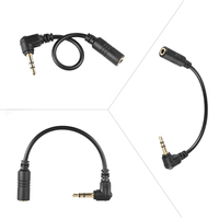 Câble adaptateur audio 3,5 mm à angle droit, TRRS 4 pôles TRS 3 pôles mâle vers femelle, cordon micro pour microphone d'enregistrement d'appareil photo reflex numérique