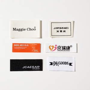 Étiquettes tissées personnalisées avec logo de marque, <span class=keywords><strong>prix</strong></span> d'usine, pour vêtements, étiquettes de taille et de col - Product Image 5