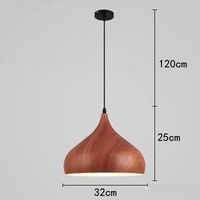Luminaire suspendu en bois texturé en forme de dôme, douille E27, utilisation en intérieur, lampe suspendue moderne pour salon