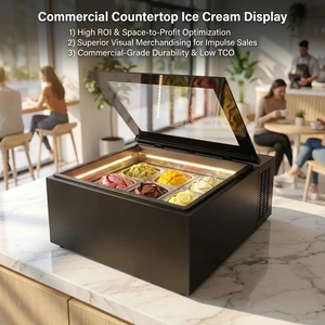 Vitrina Portátil Mini para Helados X-MING, Congelador Pequeño de Sobremesa para Gelato, Ideal para Cafeterías y Bares - Product Image 1