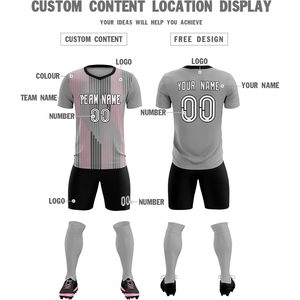 Ensemble de maillots de football personnalisés, sublimés, col en V, anti-transpiration, uniforme unisexe pour adultes, nom et numéro imprimés - Product Image 3