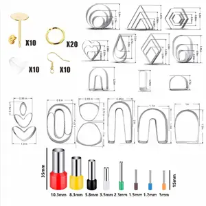 珠宝diy耳环制作供应商的126件粘土模具造型套装