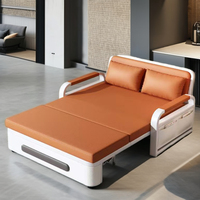 Sofá Cama Plegable de Doble Uso Nuevo para Balcón y Sala de Estar Multifuncional Pequeño para el Hogar con Tela Tecnológica y Estructura de Metal