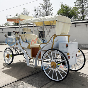 High Configuration Electric Sightseeing Horse Carriage Cart <b>Double</b>-row White Sightseeing Carriage Royal Wedding Horse Carriage - Product Image 3