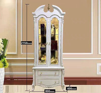 Meuble d'angle de style classique pour salle à manger, meuble de salon en bois de luxe avec casier à vin