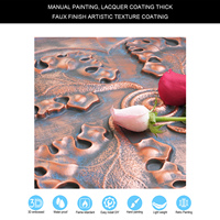 Plaques de plafond décoratives en PVC imperméables, suspendues, carrées et panneaux muraux PL64 Cuivre rustique pour usage hôtelier