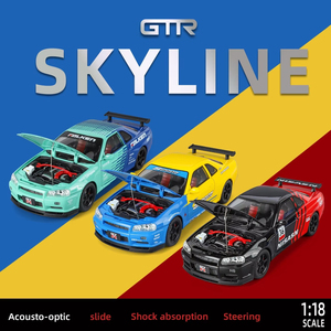 Modelo de Coche de Aleación Fundida a Presión a Escala 1/18, GTR R34, Juguete Coleccionable, Figura de Coche Deportivo Skyline - Product Image 2