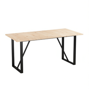 <b>Solid</b> Natural Pine <b>Wood</b> Rectangle <b>Table</b> Top For Dining <b>Tables</b> Durable Modern Minimalist Design Metal Legs Home Furniture - Product Image 1