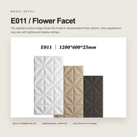 Panel Dinding Bunga PU Dekoratif E011 1200x600x25mm Pola 3D Bersegi untuk Dinding Interior Elegan