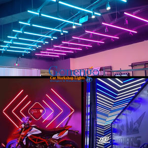 Luminaire suspendu hexagonal à <span class=keywords><strong>LED</strong></span> multicolores RVB avec éclairage changeant de couleur pour salon, chambre à coucher, bar - Product Image 4