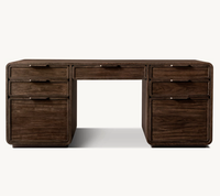 Meubles de bureau à domicile de luxe personnalisés Bureau de bureau moderne en bois de chêne massif