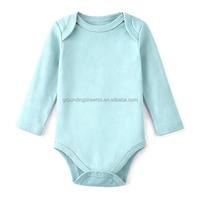 Baju Bayi Organik GOTS Lengan Panjang Warna Polos, Romper Creeper untuk Bayi