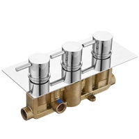 Vanne de douche thermostatique dissimulée triple ronde