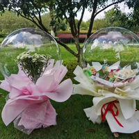 Ballon bulle rond à col large en aluminium transparent, grande ouverture, pré-étiré, pour cadeaux de la Fête des Mères