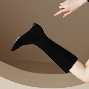 Cialisa Zapatos Para Mujer מעצב חורף אתחול אמיתי עור Bootys בנות גבוהה עקבים טריזים גבירותיי מגפי נשים נעליים - Product Image 3