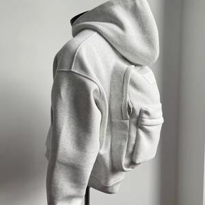 American Design Sense Three-dimensional Schoolbag <b>Cardigan</b> Hoodie Unisex Spring Autumn New Sporty Cartoon Anti-wrinkle Lined - Product Image 4