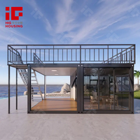 Café mobile sur mesure à 2 étages, maison conteneur démontable en kit avec panneaux sandwich