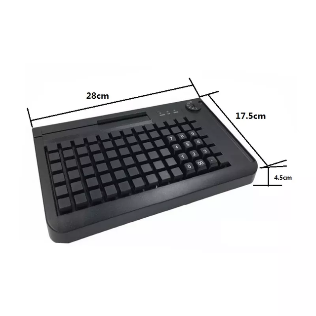 78 Keys 3 Tracks Pos Membrane Programmable Keyboard with Card Reader