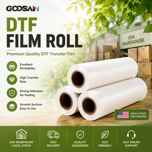 Pellicola DTF Goosam in Rotolo 30cm 60cm 100m Monofacciale/Bifacciale Hot/Cold Peel Opaca per Stampa su T-Shirt - Disponibile Subito dal Magazzino USA - Product Image 1