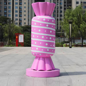Décoration d'événements à thème moderne : <span class=keywords><strong>Grande</strong></span> sculpture en résine de sucettes simulées et de cannes à sucre en fibre de verre à vendre - Product Image 2
