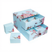 Boîte à double tiroir personnalisable et écologique avec finition mate et estampage à chaud doré pour gâteaux, bonbons, rangement et emballage cadeau