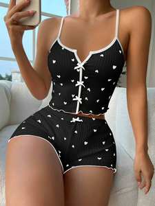 2026 Hochwertiges Kundenspezifisches Sexy Dessous Pyjama-Set für Damen mit Shorts – Loungewear Schlafanzug Nachtwäsche - Product Image 5