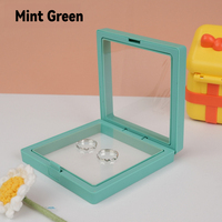 Caja de Exhibición con Anillo de Levitación 3D en Amarillo Claro para Guardar Relojes y Gafas, a Prueba de Polvo, Antideslustre, con Tapa Transparente Abatible