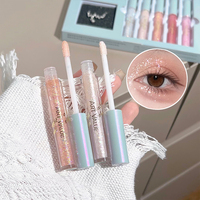5 pièces Shimmer Liquid Eyeshadow Set Glitter Sparkle Liquid Metallic Eyeshadow Set cadeau de Noël avec collier