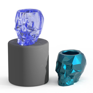 DM563 Lọ Đựng Đồ Trang Sức Domino Hình Gạt Tàn Khung Xương Hộp Đựng Bút Bê Tông Khuôn Silicon Nhựa Epoxy - Product Image 3