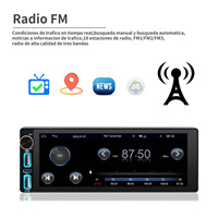 Autoradio Android 6.86 pouces avec écran tactile, lecteur Carplay MP5 pour BT USB FM AUX, multimédia vidéo avec bouton, 1Din