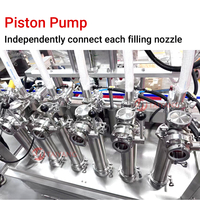 Vente directe usine – Nouvelle machine de remplissage automatique à piston 6 buses 60BPM pour lotions, essences, toniques, sérums et liquides de soin de la peau