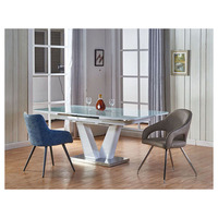 Salle à manger Ensemble Blanc Noir Tables Et Chaises Ensembles À Siège 10 Métal Pour 8 Places Table Rose 4 Places De Luxe 6 Bois
