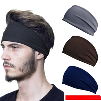 Bandeau de sport élastique antidérapant personnalisé avec logo, absorbant la transpiration, couleur unie, accessoire de coiffure pour la gym, vente en gros