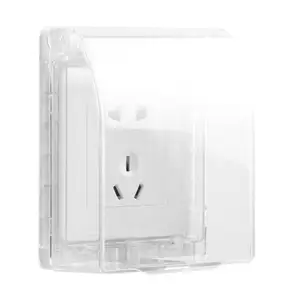 K1404 Self-Adhesive 86Type Socket Waterproof Box Bathroom Wall Switch Protection Cover PlugCover Socket Splash-Proof Box