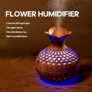 Creative Large Spray USB Aromatherapy <b>Machine</b> Wood Grain Flower Design Hydrating Colorful Ambient Light Aroma Battery - Product Image 4