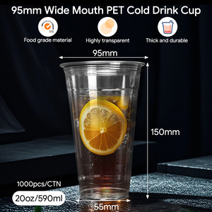 Vasos de Plástico Transparente Desechables para Bebidas Frías y Café, con Tapa, de PET, Personalizados con Logotipo, al por Mayor, de 9/12/16/20 oz, <span class=keywords><strong>KINGWIN</strong></span> - Product Image 5