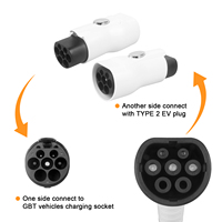 Adaptador de Carga para Vehículos Eléctricos, Estándar Europeo, Trifásico, Tipo 2 a Enchufe GBT, 22KW, 220-380V, 32A