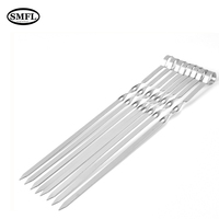 Brochettes à viande en acier inoxydable pour Barbecue, four de camping de haute qualité, outils de gril Kebab, grill, 1 pièce