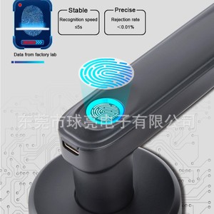 Qleung Smart <b>Lock</b> Black Fingerprint App <b>Key</b> Unlocking Door Handle S607-2 - Product Image 2