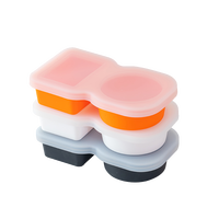 Conteneur de stockage d'aliments pour bébé en silicone de qualité alimentaire à 2 compartiments de 4,25 oz, sans BPA, étanche, boîte à collation pour enfants, compatible micro-ondes et congélateur