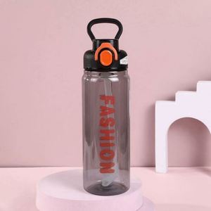 Large-Capacity Reusable Food Safe Transparent Solid Color PC Plastic Fitness One-Button Water <b>Bottle</b> Straw Water <b>Bottle</b> With - Product Image 4